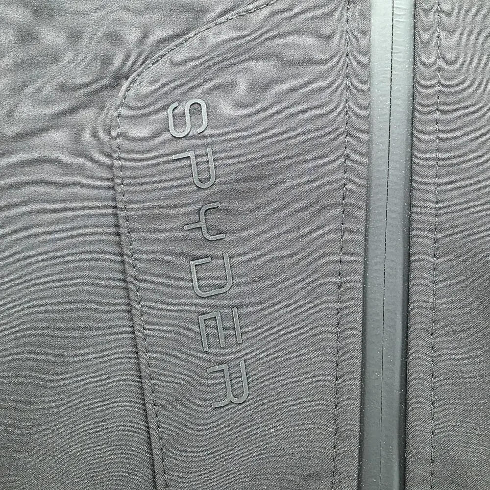 Spyder Jacket Mens M Black Hooded Softshell Full Zip Stretch Ski Pockets Warm